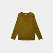 Pull droit col en V manches longues vert olive femme grande taille