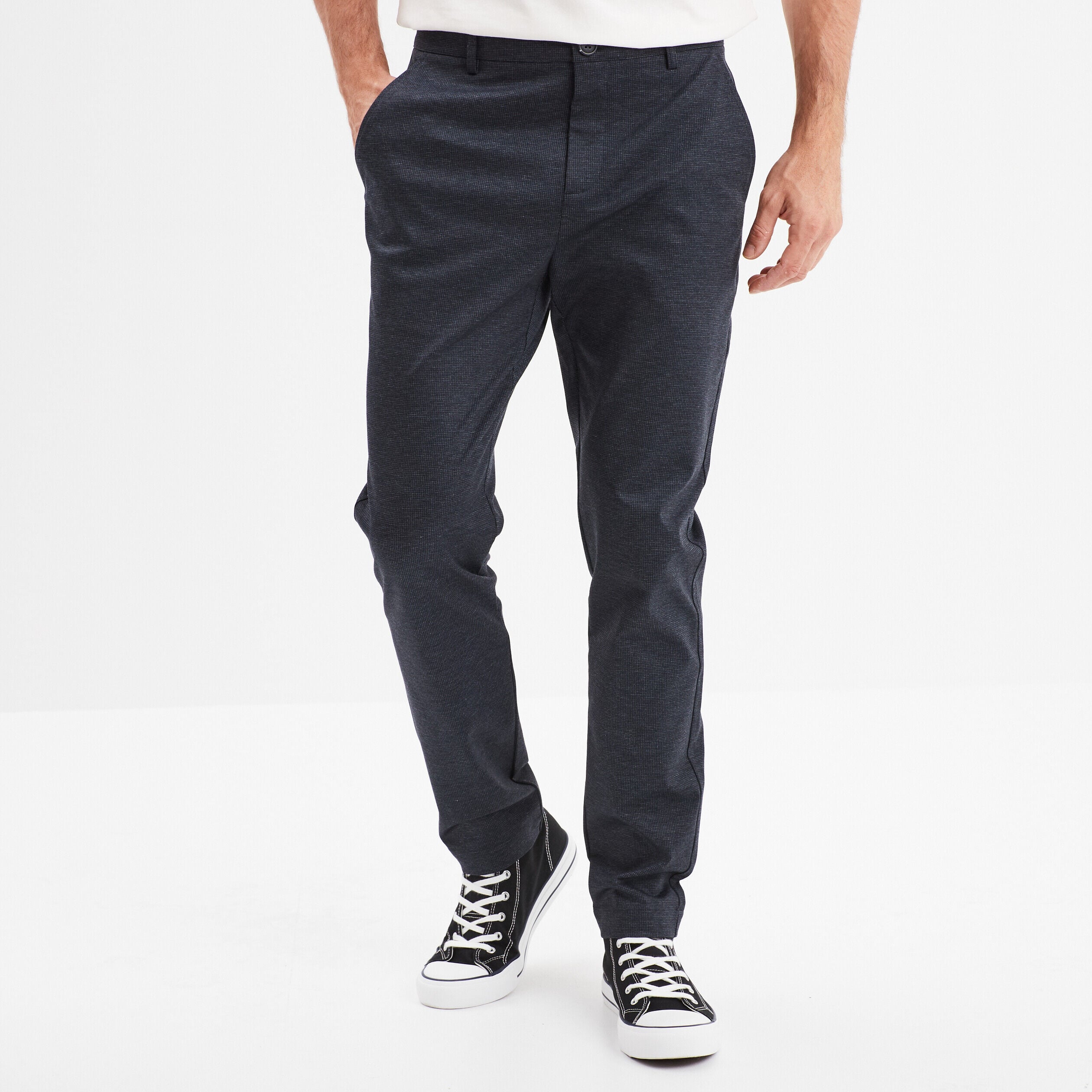 Pantalon chino slim bleu foncé homme LH