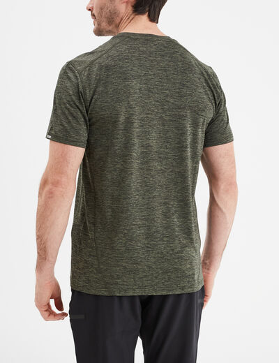 T-shirt technique outdoor léger Trappeur vert kaki homme