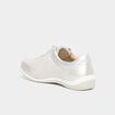 Tennis basses pied large en cuir blanc femme