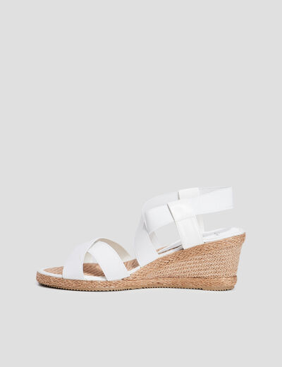 Sandales compensées blanc femme