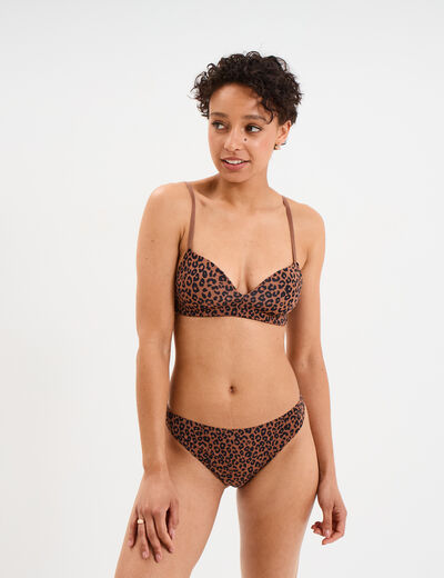Soutien-gorge push-up triangle marron femme