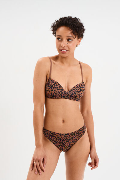 Soutien-gorge push-up triangle marron femme