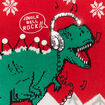 Pull No&euml;l col rond sequins et broderie rouge gar&ccedil;on