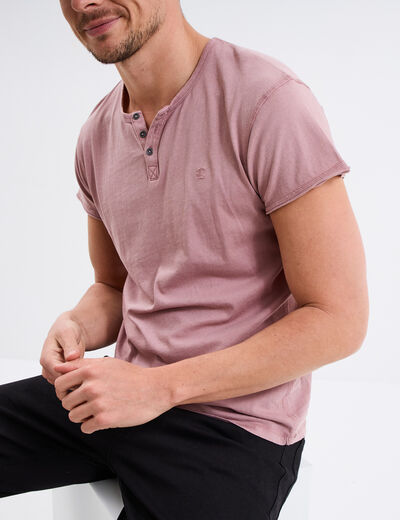 T-shirt col tunisien manches courtes parme homme