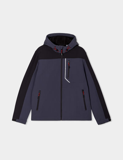 Veste à capuche déperlante Trappeur bleu foncé homme