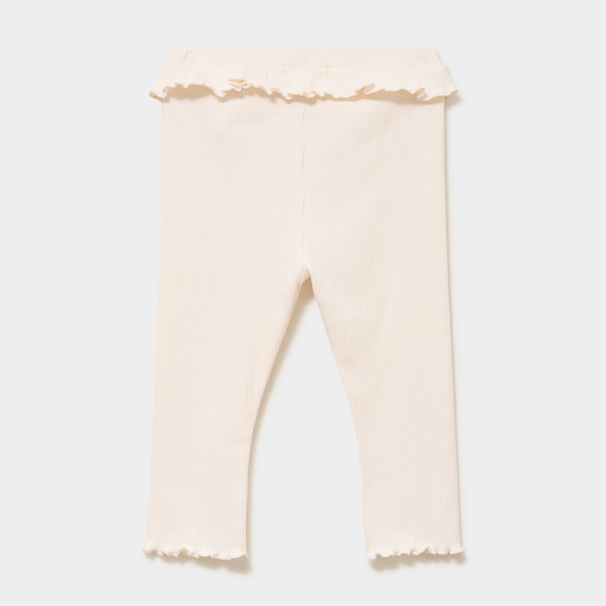 Legging c&ocirc;tel&eacute; &agrave; volants creme b&eacute;b&eacute; fille