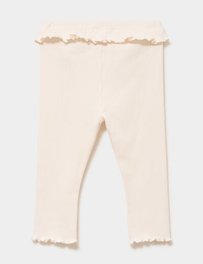 Legging c&ocirc;tel&eacute; &agrave; volants creme b&eacute;b&eacute; fille