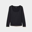 T-shirt ajust&eacute; manches longues noir femme