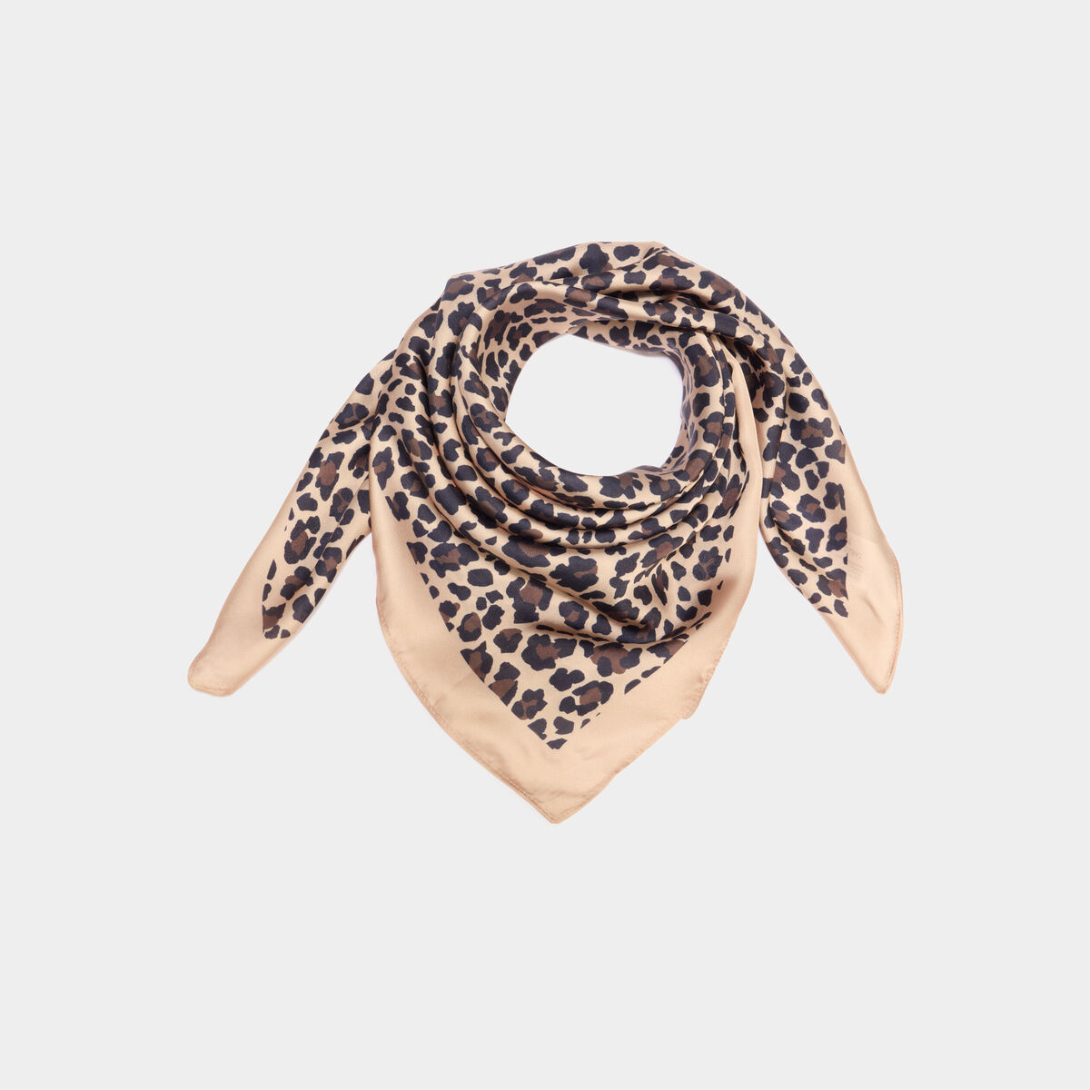 Foulard carr&eacute; effet satin sable femme