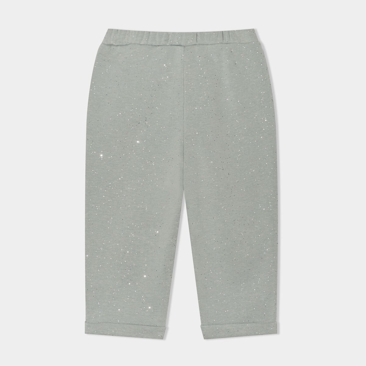Pantalon jogging paillettes et noeud vert kaki bébé fille