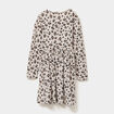 Robe évasée manches longues coton sable fille