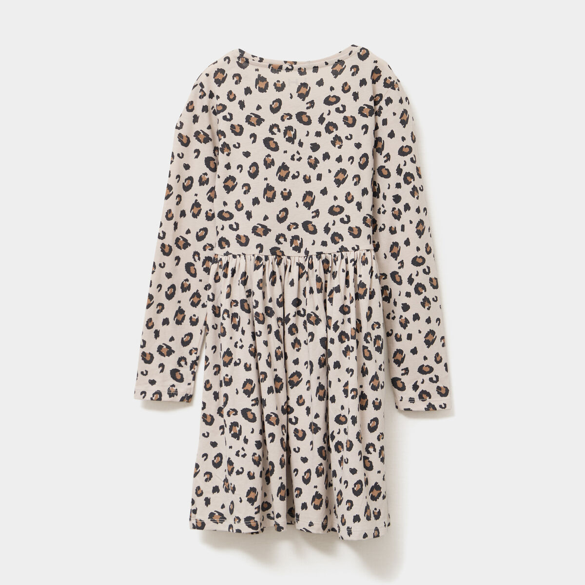 Robe évasée manches longues coton sable fille