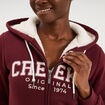 Sweat &agrave; capuche doublure effet sherpa violet fonc&eacute; femme