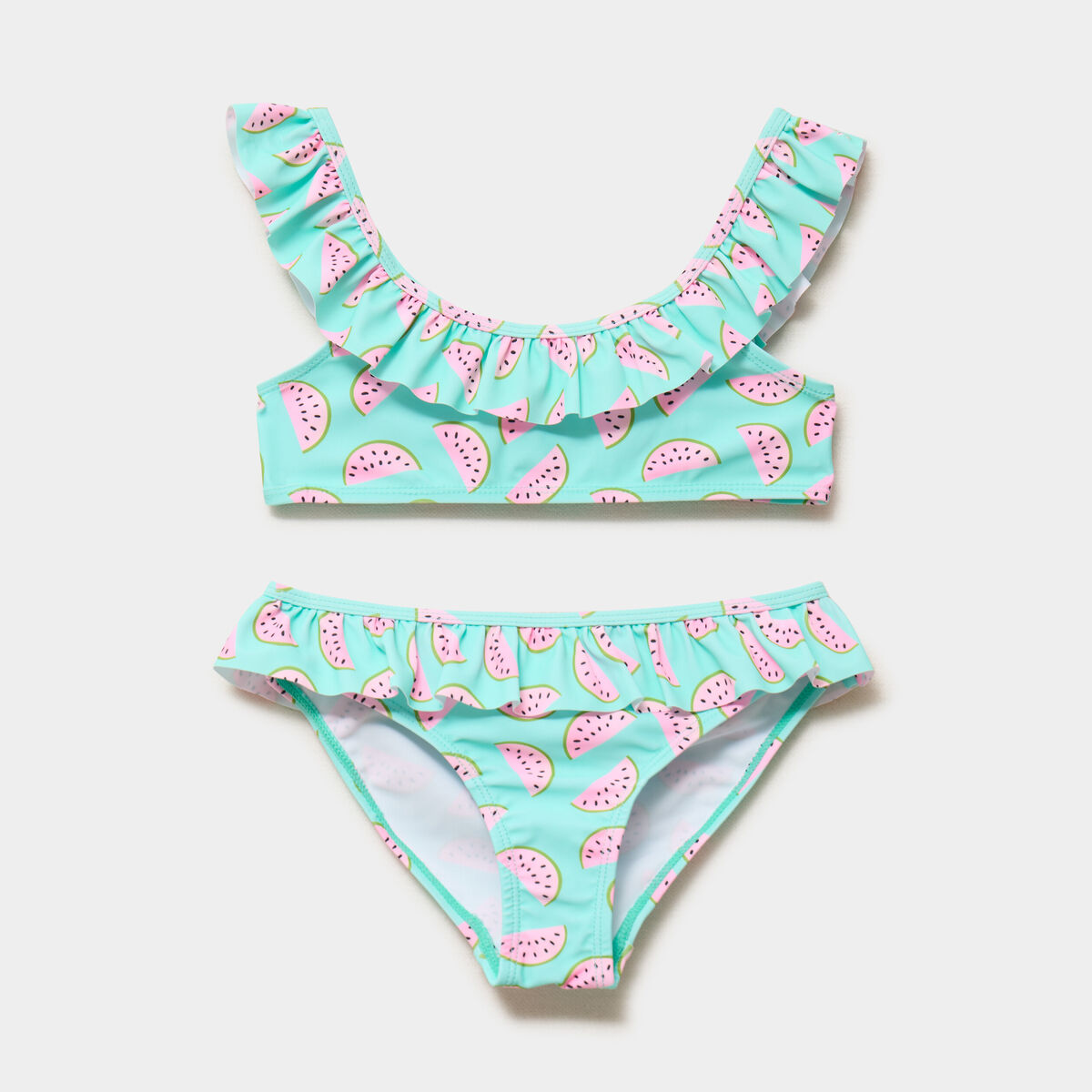 Maillot de bain 2 pi&egrave;ces vert clair fille