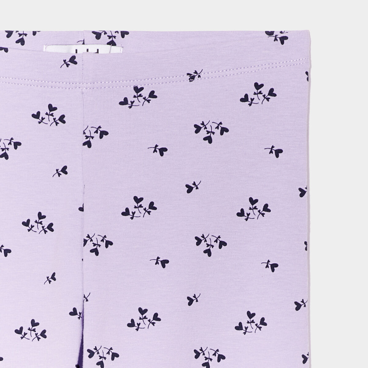 Legging long élastiqué coton mauve fille