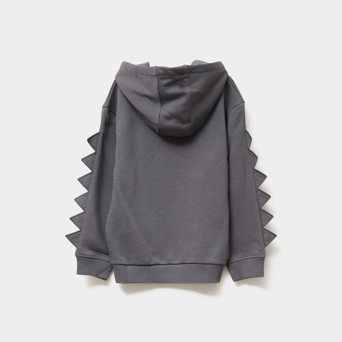 Sweat hoodie détails fantaisie coton gris foncé garçon