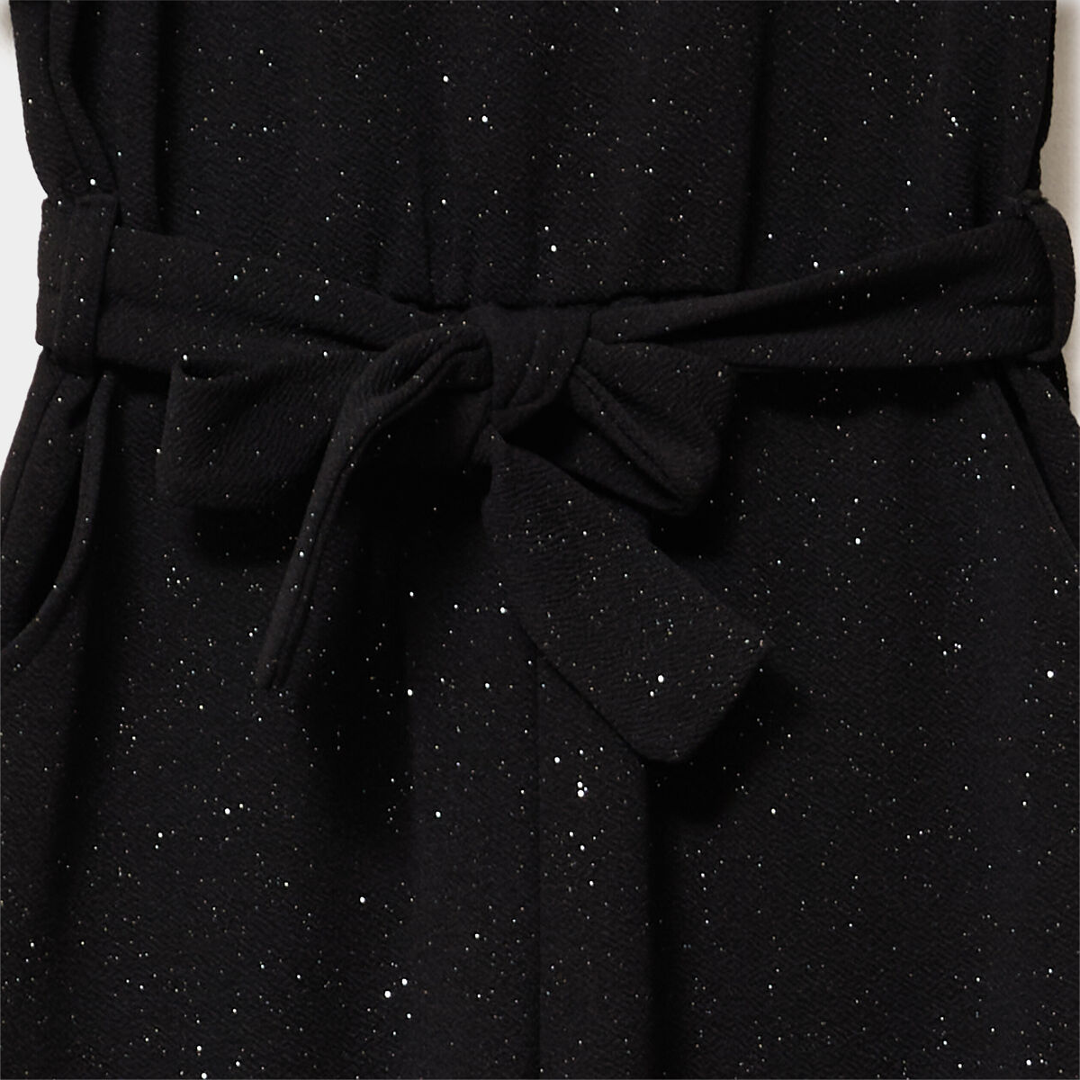 Combinaison pantalon &agrave; paillettes noir fille