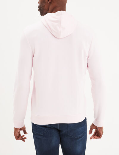 Sweat molleton à capuche hoodie rose clair homme