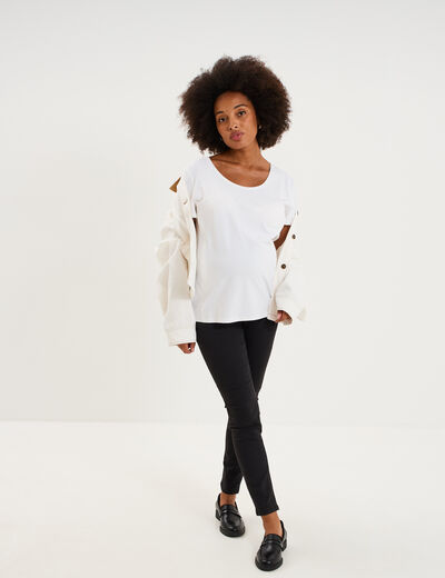 T-shirt allaitement manches courtes blanc femme maternit&eacute;