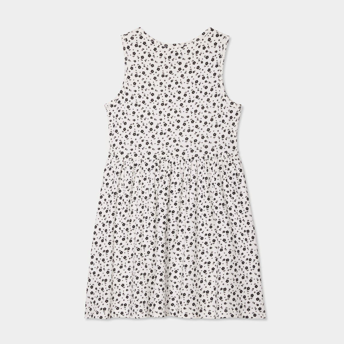 Robe patineuse sans manches coton ecru fille