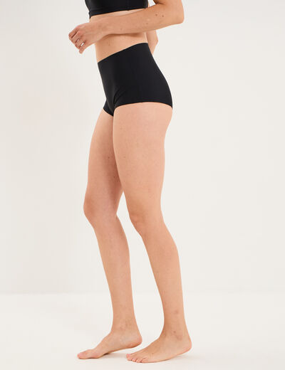 Culotte taille haute microfibre noir femme