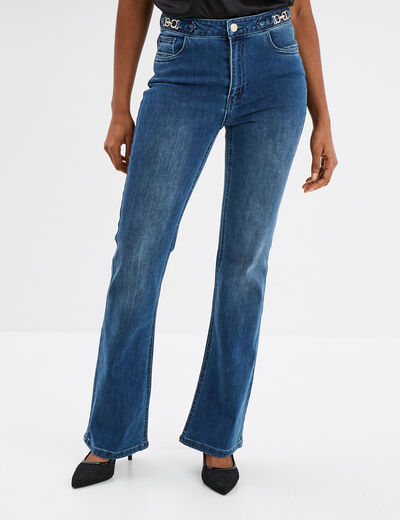 Jeans bootcut taille haute denim double stone femme