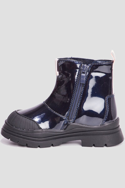 Bottines vernies à semelle épaisse noir fille