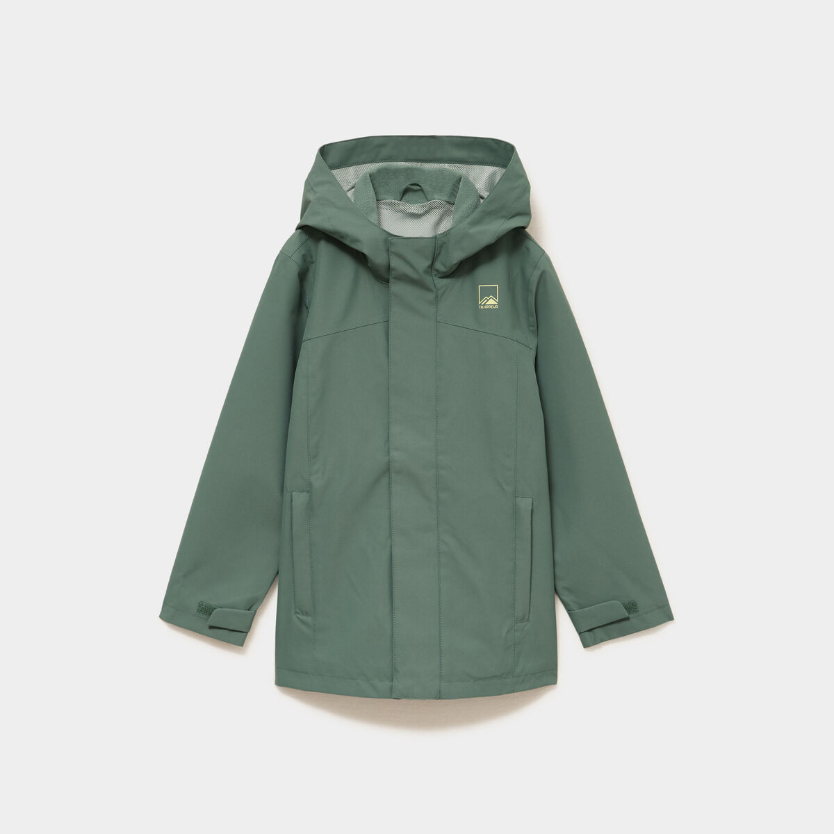 Imperm&eacute;able coupe-vent &agrave; capuche vert kaki fille