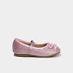 Ballerines &agrave; paillettes et noeuds rose b&eacute;b&eacute; fille