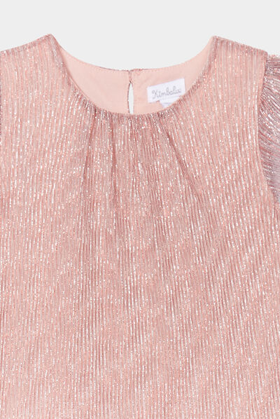 Ensemble de fêtes robe et collants rose clair bébé fille