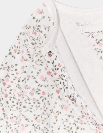 Pyjama dors-bien col rond effet polaire beige b&eacute;b&eacute;