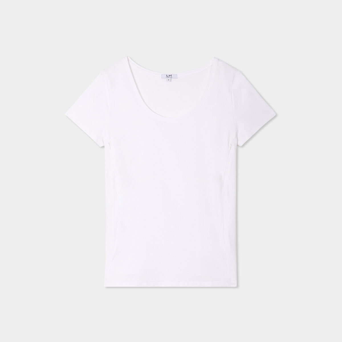 T-shirt allaitement manches courtes blanc femme maternité