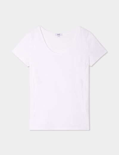 T-shirt allaitement manches courtes blanc femme maternité