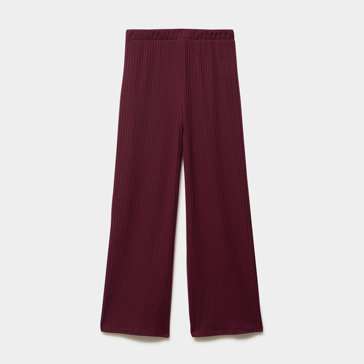 Pantalon de pyjama droit c&ocirc;tel&eacute; prune femme