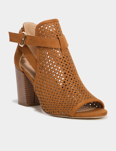 Sandales &agrave; talons marron femme