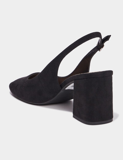 Escarpins slingback suédine noir femme