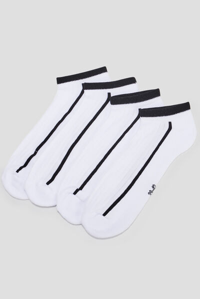 Lot 4 paires de chaussettes blanc homme