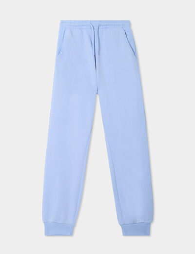 Pantalon de jogging molleton bleu clair fille
