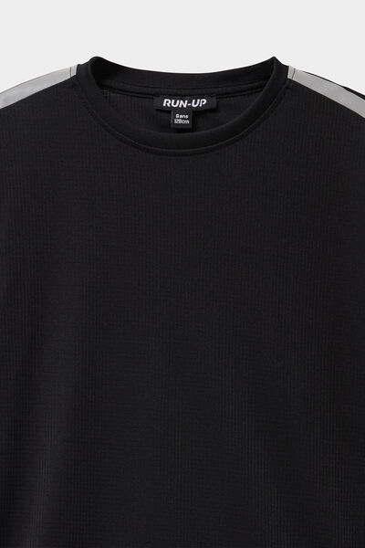 T-shirt oversize manches courtes noir gar&ccedil;on