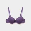 Soutien-gorge corbeille padd&eacute; dentelle mauve femme