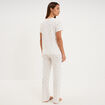 Ensemble pyjama t-shirt pantalon coton ecru femme