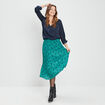 Blouse à revers manches 3/4 bleu marine femme