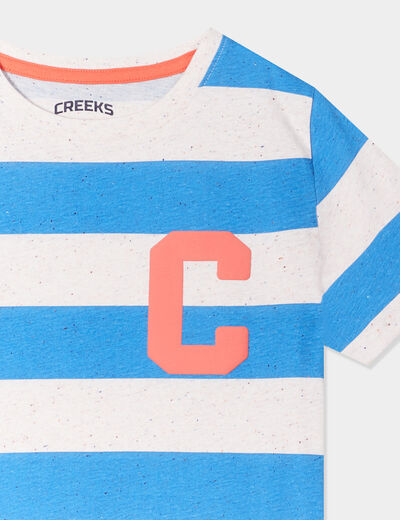 T-shirt col rond manches courtes Creeks bleu electrique garçon