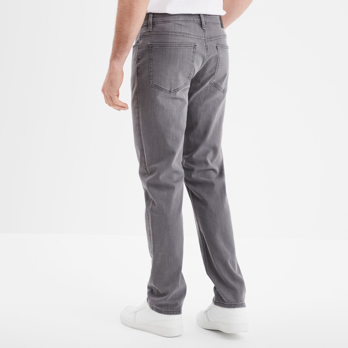 Jeans regular 5 poches denim gris homme