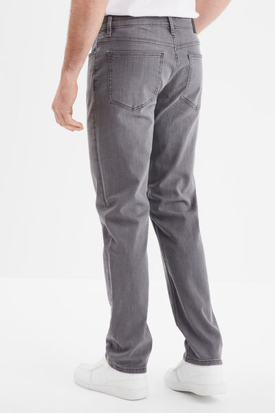 Jeans regular 5 poches denim gris homme
