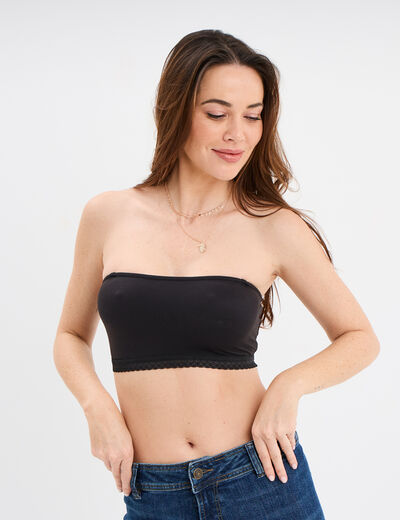 Soutien-gorge bandeau bretelle amovible noir femme