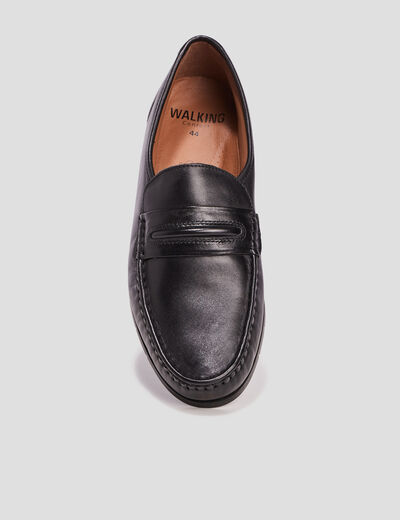 Mocassins en cuir noir homme