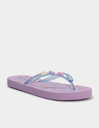 Tongs d&eacute;tails fantaisie rose fille