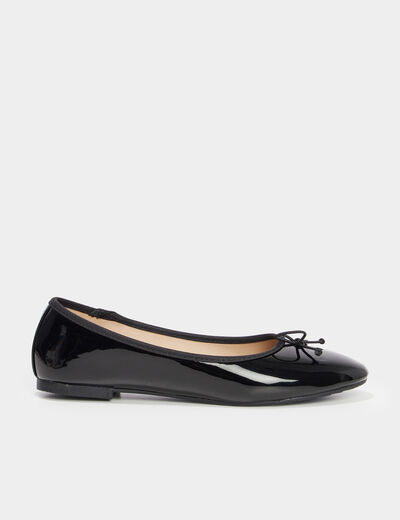 Ballerines vernies avec noeud noir femme